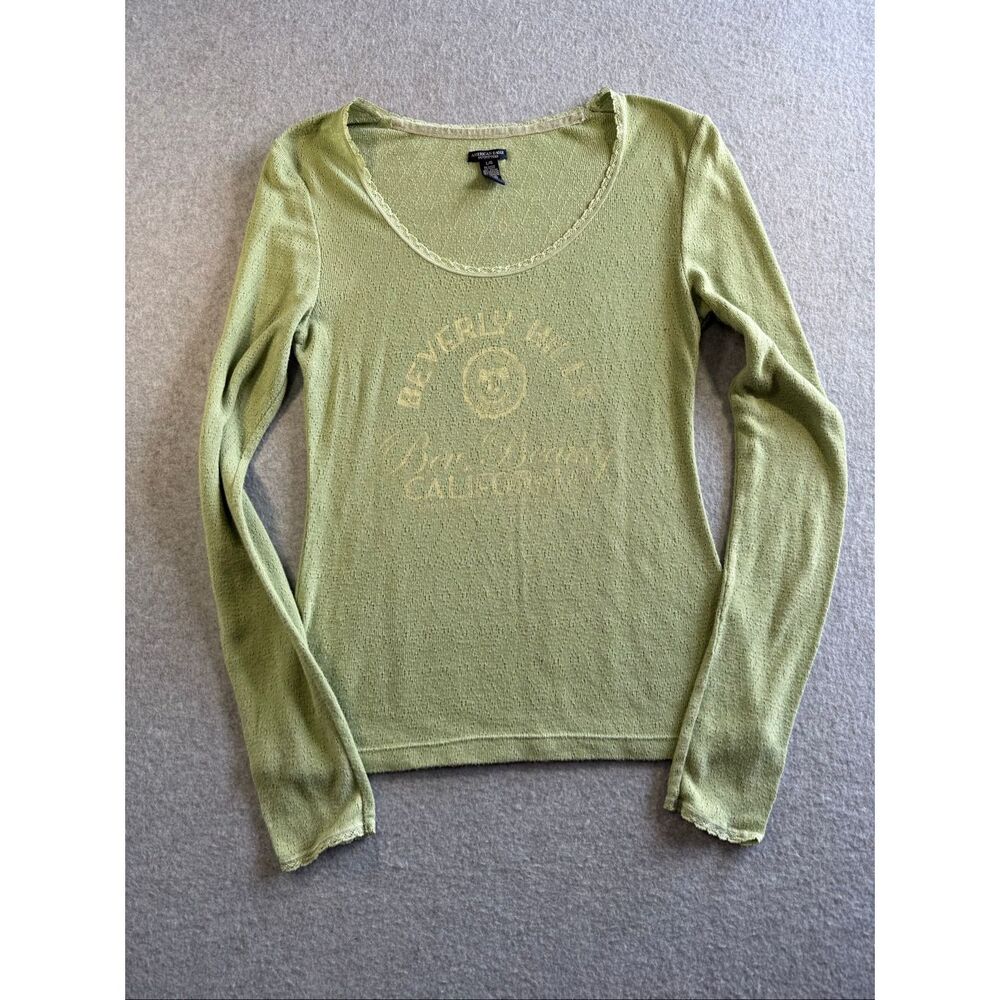 vintage Y2K American Eagle lace trim graphic long sleeve top L